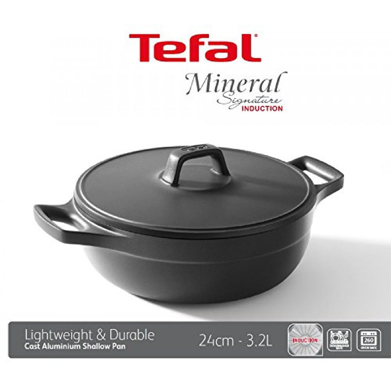 Oprichter Michelangelo Grens Tefal Cast Aluminium Mineral Signature Shallow Pan With Lid, 24 Cm –  Kelchi.com Lebanon Shopping Buy Online