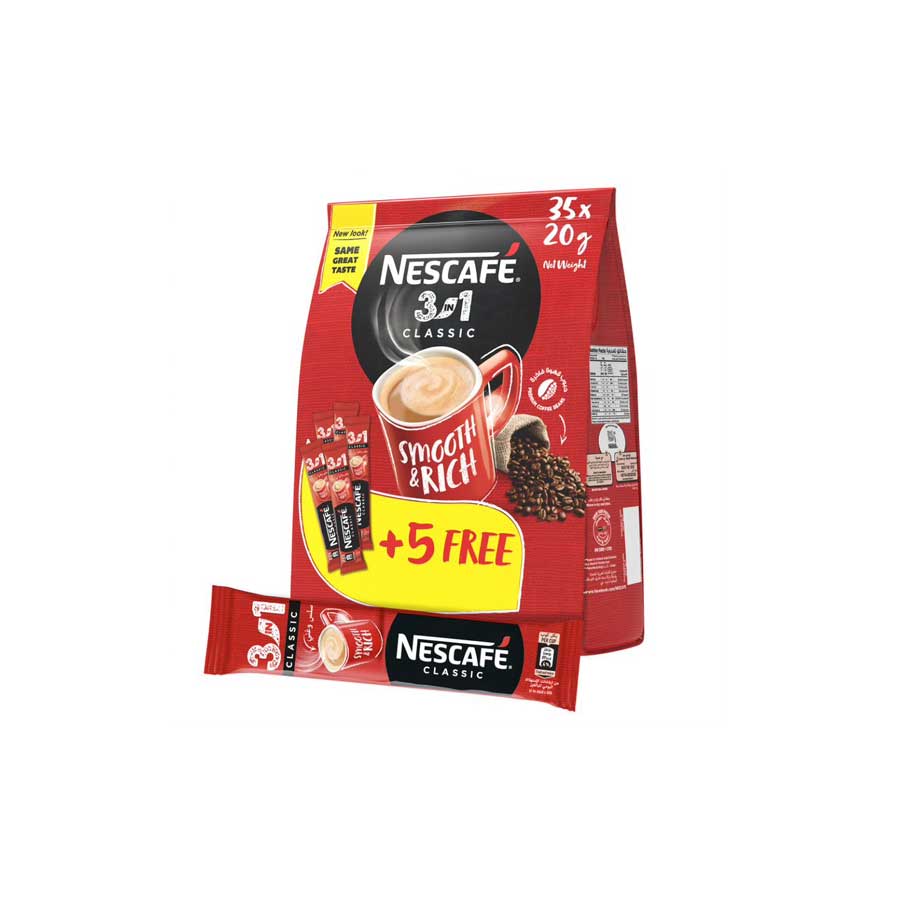 Nescafé 3 in 1 Classic – 20 Sachets Bag –  Lebanon Shopping Buy  Online