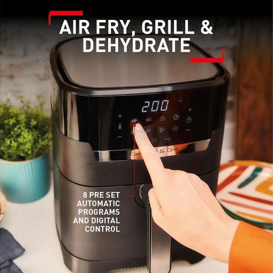 TEFAL Dual Easy Fry & Grill Air Fryer 8.3 L Stainless Steel EY905D40