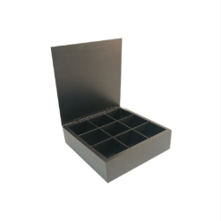 Wooden Tea Box - Black- 23x23x8cm - Flow Collection