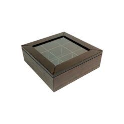Wooden Glass Tea Box - Wenge- 23x23x8cm - Flow Collection