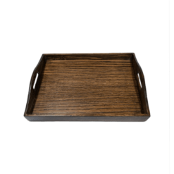 Wooden Curved Tray - Dark Walnut- 40x30x7cm - Flow Collection