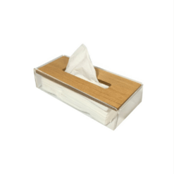Wooden Plexi Tissue Box - Natural - 26x12x7cm - Flow Collection