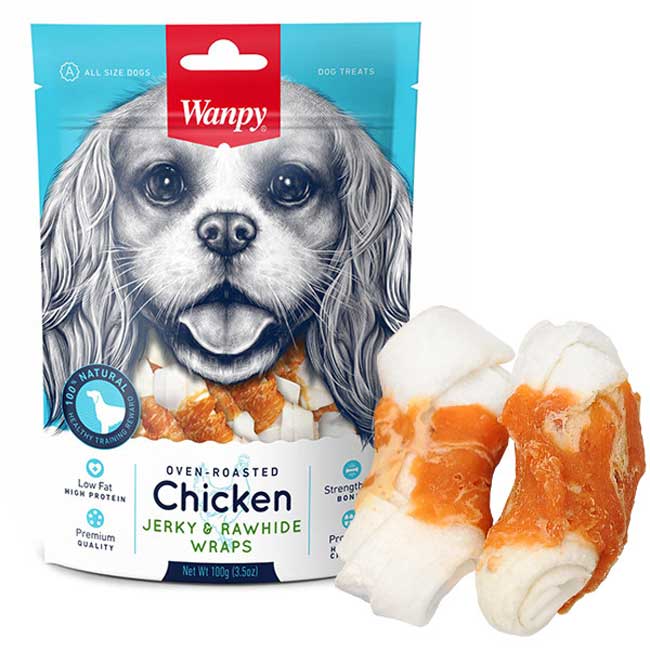 Wanpy Dog – Oven Roasted Chicken Rawhide Wraps pieces – Kelchi