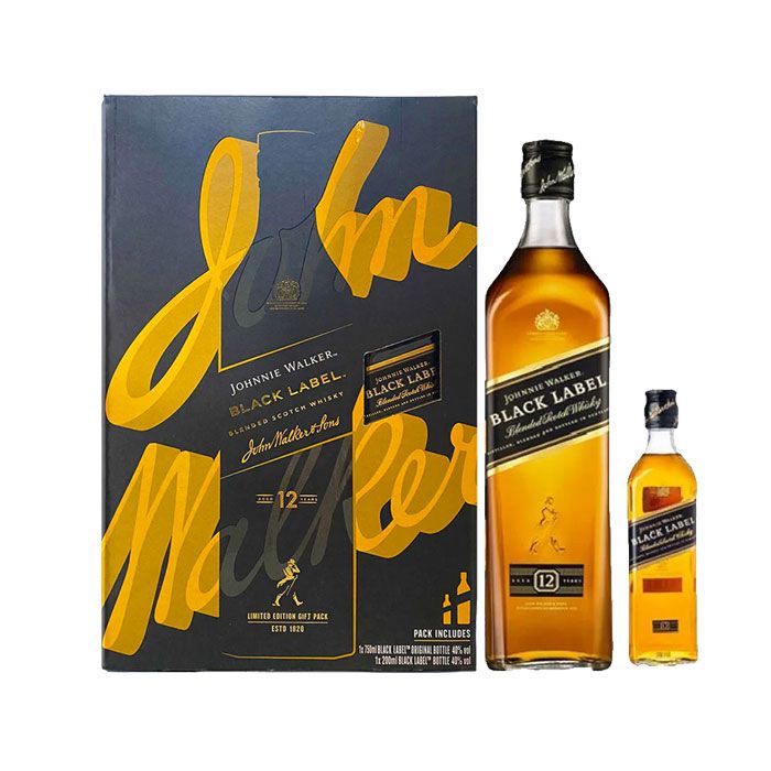 Johnnie Walker Black Label 75cl + JW Black Label 20cl – Kelchi.com